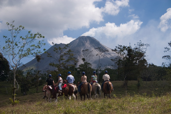 Horseback riding near the Arenal Volcano